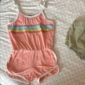 Tiny Whales Rainbow Retro Romper